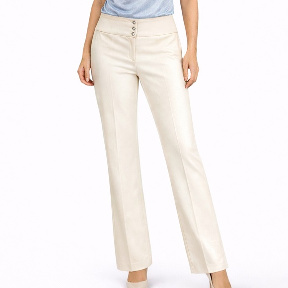 Sao Paulo Pants - São Paulo Cream Sheen Wide Leg Pants Size 12